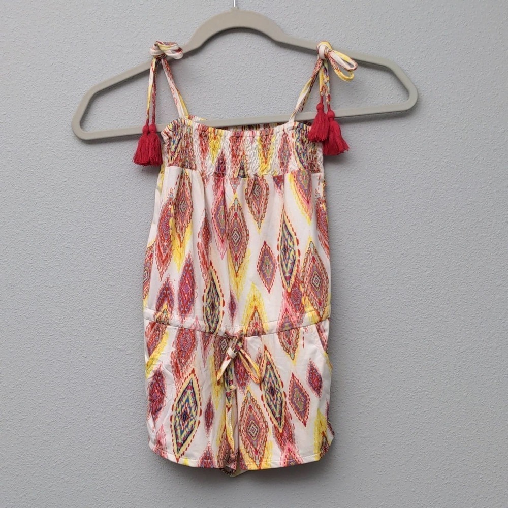 NWT PilyQ Girl’s Summer Patera Emily Romper Tassels Swim Cover-up XS